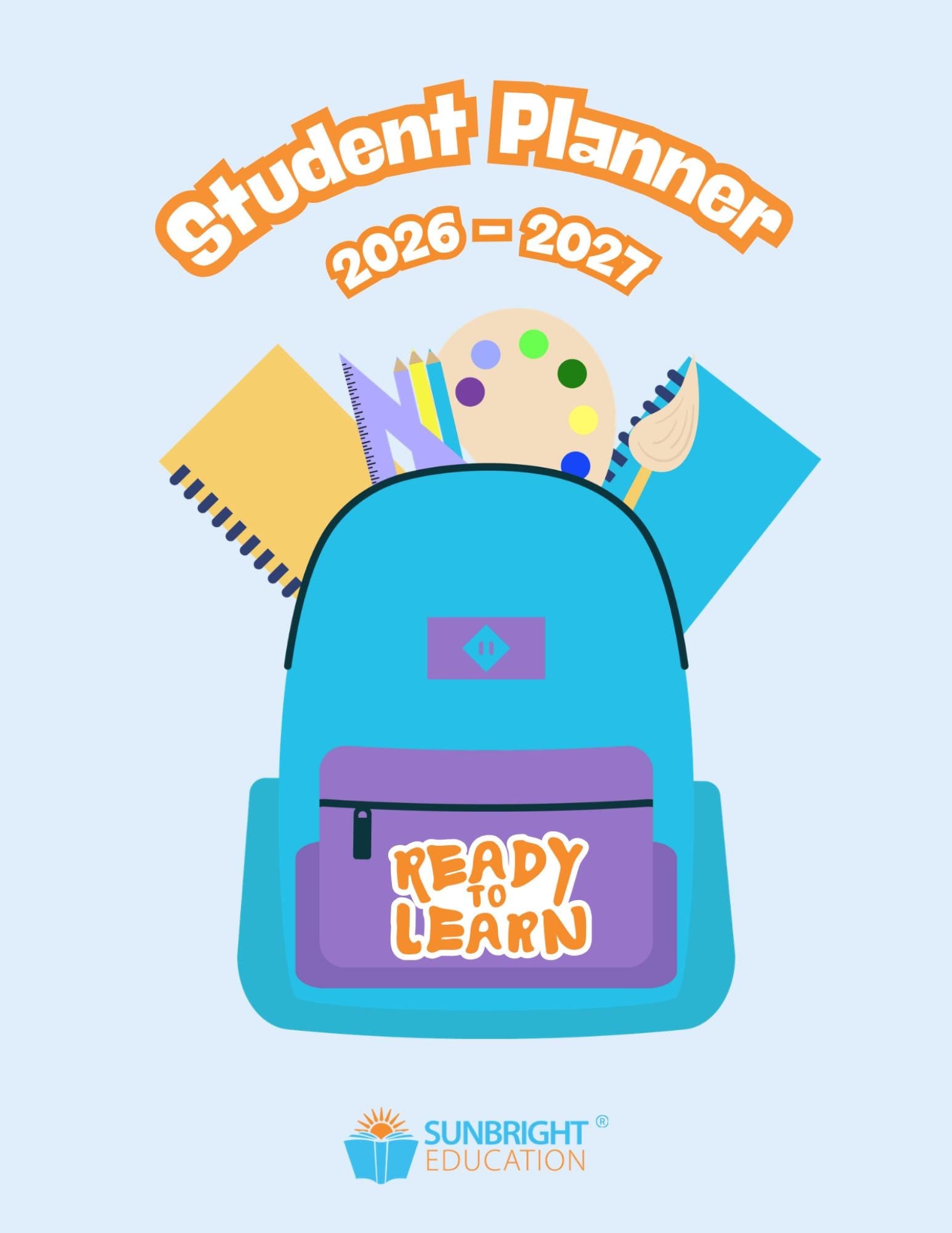 2026-2027 Student Planner | Elementary Middle School Homework Agenda, Assignment Book