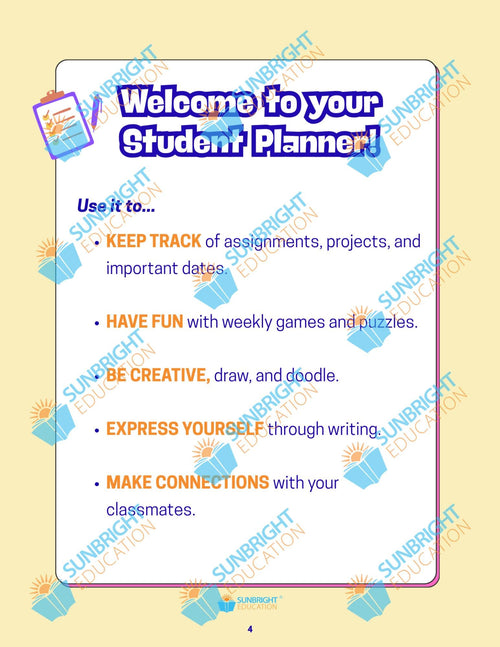 2026-2027 Student Planner | Elementary Middle School Homework Agenda, Assignment Book